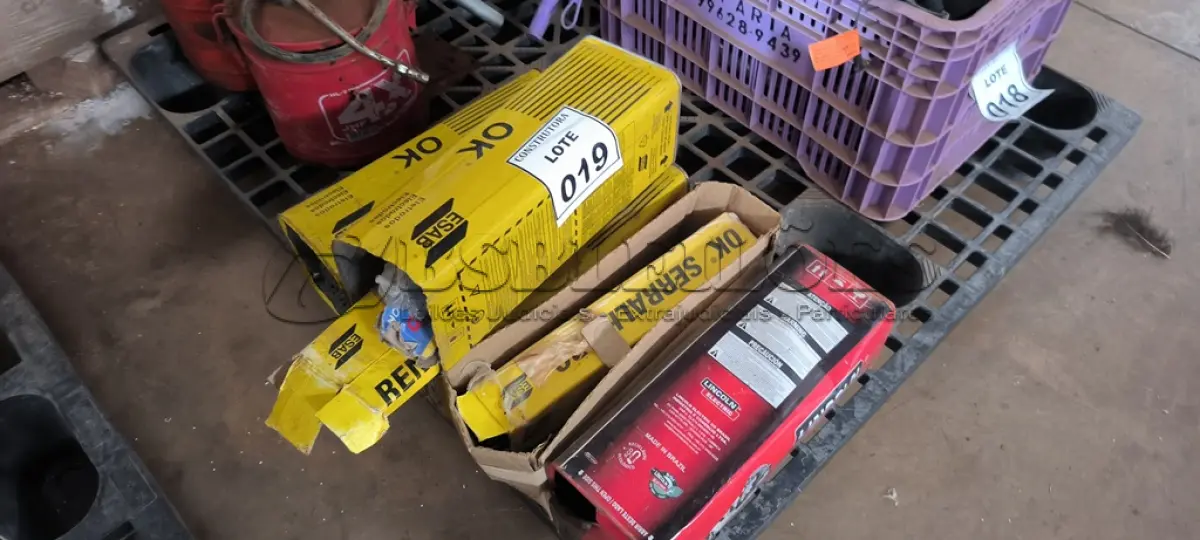 LOTE 019 - 01 LOTE COM CAIXAS COM ELETRODOS DIVERSOS. (NO ESTADO) ATENÇÃO! FAZER A VISITAÇÃO ANTES DE ARREMATAR, NÃO SABEMOS SE FUNCIONA, LEILÃO NÃO TEM GARANTIA E NEM DEVOLUÇÃO, SUJEITO A POSSÍVEIS AVARIAS VISÍVEIS/OCULTAS E/OU AUSÊNCIA DE COMPONENTES.