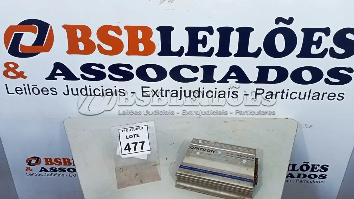 LOTE 477 - 01 MÓDULO AMPLIFICADOR DE ÁUDIO PARA CARROS MARCA ORITRON. (NO ESTADO) ATENÇÃO! FAZER A VISITAÇÃO ANTES DE ARREMATAR, NÃO SABEMOS SE FUNCIONA, LEILÃO NÃO TEM GARANTIA E NEM DEVOLUÇÃO, SUJEITO A POSSÍVEIS AVARIAS VISÍVEIS/OCULTAS E/OU AUSÊNCIA DE COMPONENTES.