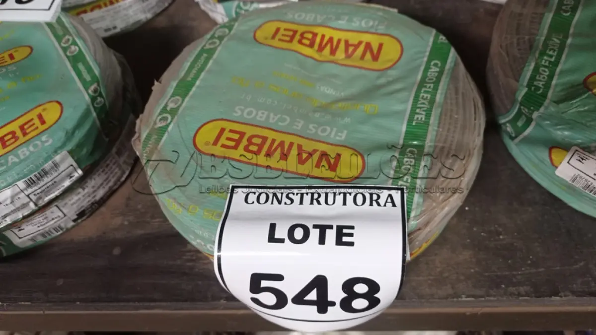LOTE 548 - 02 ROLOS DE FIO 1X1,5MM ANTI CHAMA 450/750 100 METROS NA COR CINZA. (NO ESTADO) ATENÇÃO! FAZER A VISITAÇÃO ANTES DE ARREMATAR, NÃO SABEMOS SE FUNCIONA, LEILÃO NÃO TEM GARANTIA E NEM DEVOLUÇÃO, SUJEITO A POSSÍVEIS AVARIAS VISÍVEIS/OCULTAS E/OU AUSÊNCIA DE COMPONENTES.