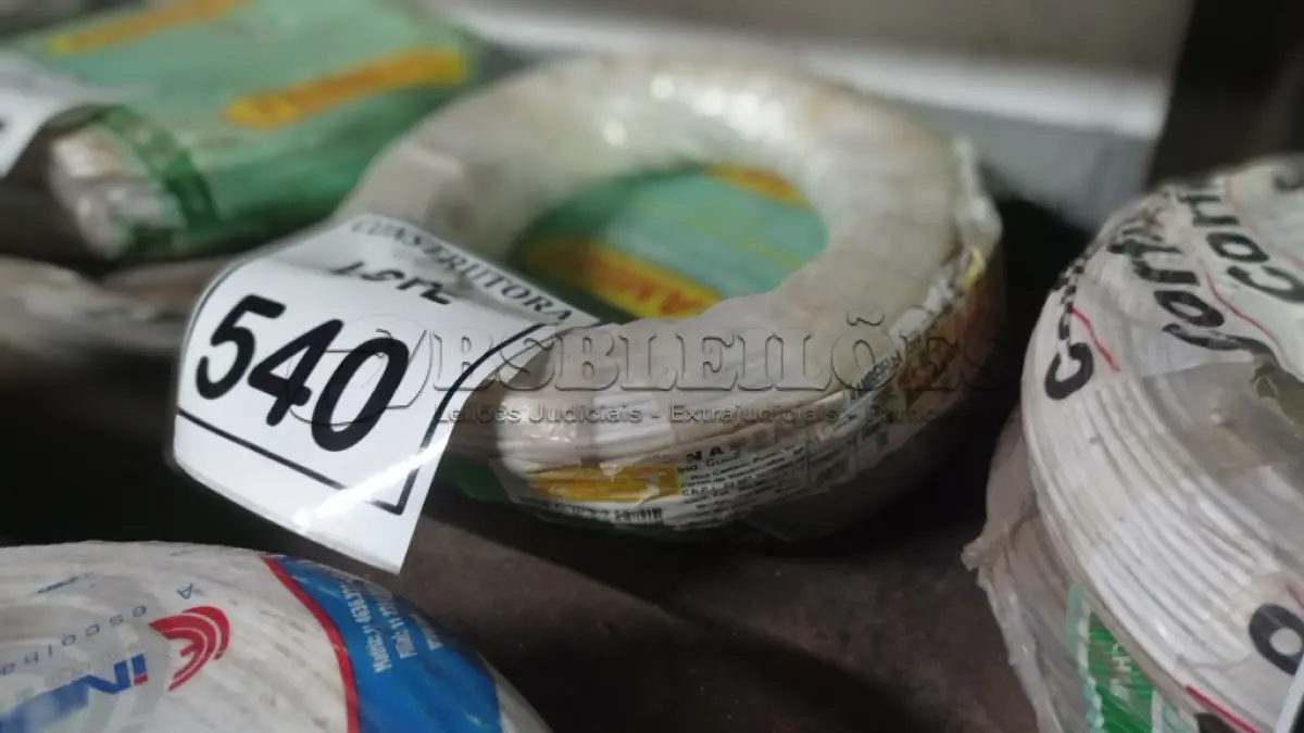 LOTE 540 - 02 ROLOS DE FIO 1X1,5MM ANTI CHAMA 450/750 100 METROS NA COR CINZA E BRANCO. (NO ESTADO) ATENÇÃO! FAZER A VISITAÇÃO ANTES DE ARREMATAR, NÃO SABEMOS SE FUNCIONA, LEILÃO NÃO TEM GARANTIA E NEM DEVOLUÇÃO, SUJEITO A POSSÍVEIS AVARIAS VISÍVEIS/OCULTAS E/OU AUSÊNCIA DE COMPONENTES.