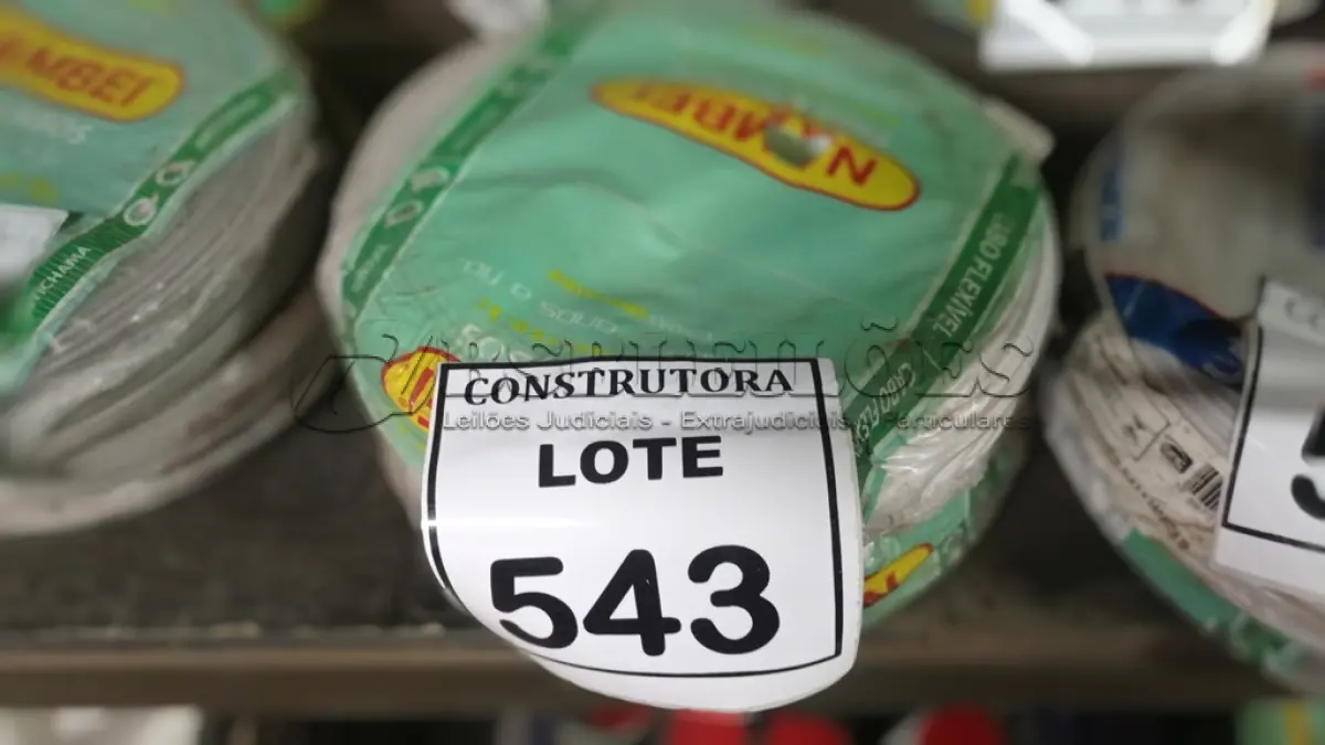 LOTE 543 - 02 ROLOS DE FIO 1X1,5MM ANTI CHAMA 450/750 100 METROS NA COR BRANCO. (NO ESTADO) ATENÇÃO! FAZER A VISITAÇÃO ANTES DE ARREMATAR, NÃO SABEMOS SE FUNCIONA, LEILÃO NÃO TEM GARANTIA E NEM DEVOLUÇÃO, SUJEITO A POSSÍVEIS AVARIAS VISÍVEIS/OCULTAS E/OU AUSÊNCIA DE COMPONENTES.