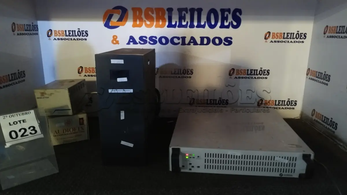 LOTE 023 - 01 ESTABILIZADOR DE TENSÃO MARCA MICROSOL, 01 TRANSFORMADOR PARA IMPRESSORAS LASER, 01 TRANSFORMADOR BIVOLT MARCA AUDIOFIX E 01 NOBREAK. (NO ESTADO) ATENÇÃO! FAZER A VISITAÇÃO ANTES DE ARREMATAR, NÃO SABEMOS SE FUNCIONA, LEILÃO NÃO TEM GARANTIA E NEM DEVOLUÇÃO, SUJEITO A POSSÍVEIS AVARIAS VISÍVEIS/OCULTAS E/OU AUSÊNCIA DE COMPONENTES.