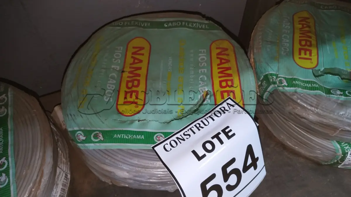 LOTE 554 - 02 ROLOS DE FIO 1X1,5MM ANTI CHAMA 450/750 100 METROS NA COR CINZA. (NO ESTADO) ATENÇÃO! FAZER A VISITAÇÃO ANTES DE ARREMATAR, NÃO SABEMOS SE FUNCIONA, LEILÃO NÃO TEM GARANTIA E NEM DEVOLUÇÃO, SUJEITO A POSSÍVEIS AVARIAS VISÍVEIS/OCULTAS E/OU AUSÊNCIA DE COMPONENTES.