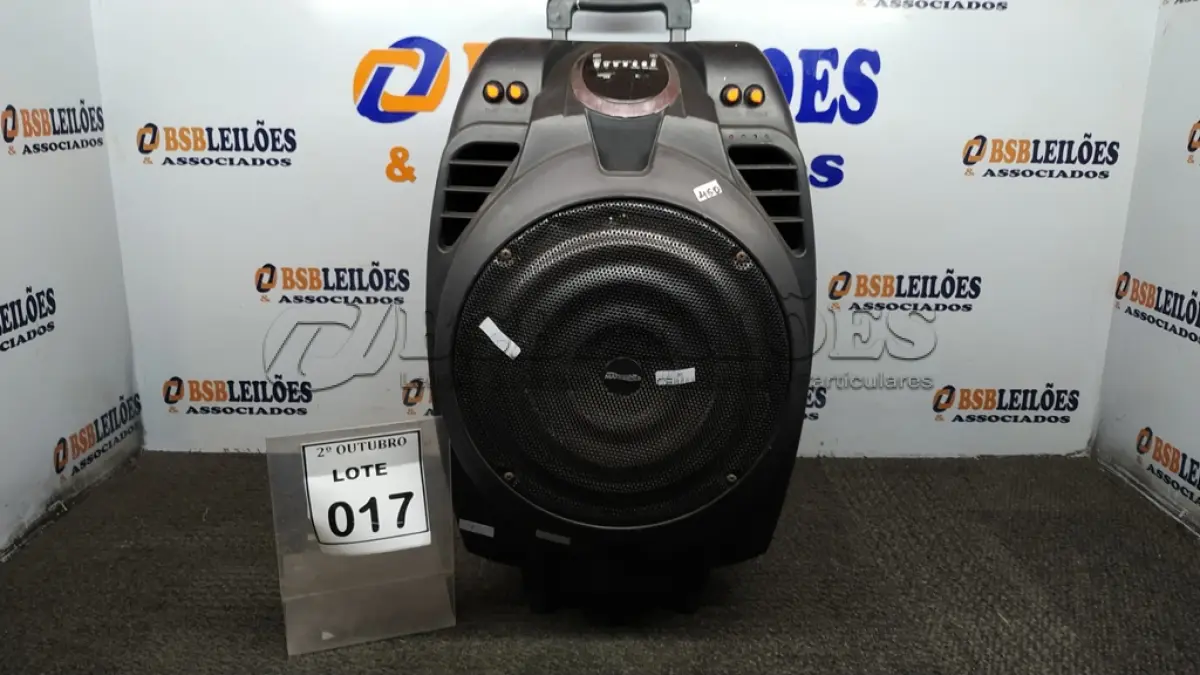 LOTE 017 - 01 CAIXA DE SOM MARCA MAXPRINT. (NO ESTADO) ATENÇÃO! FAZER A VISITAÇÃO ANTES DE ARREMATAR, NÃO SABEMOS SE FUNCIONA, LEILÃO NÃO TEM GARANTIA E NEM DEVOLUÇÃO, SUJEITO A POSSÍVEIS AVARIAS VISÍVEIS/OCULTAS E/OU AUSÊNCIA DE COMPONENTES.