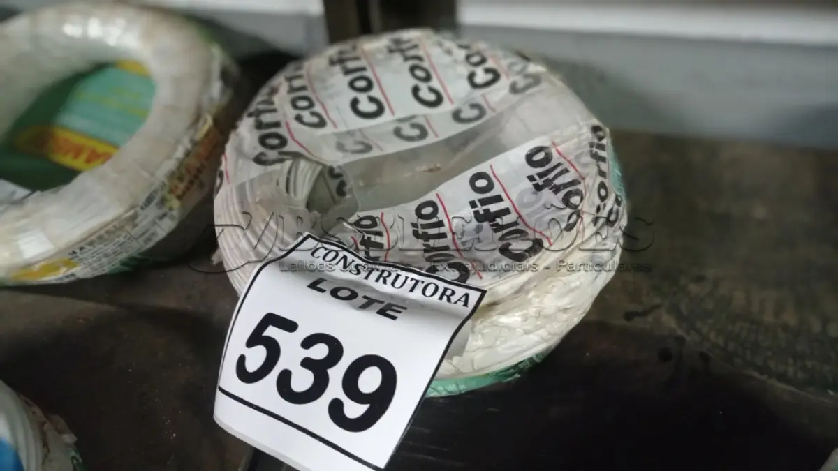 LOTE 539 - 02 ROLOS DE FIO 1X1,5MM ANTI CHAMA 450/750 100 METROS NA COR CINZA E BRANCO. (NO ESTADO) ATENÇÃO! FAZER A VISITAÇÃO ANTES DE ARREMATAR, NÃO SABEMOS SE FUNCIONA, LEILÃO NÃO TEM GARANTIA E NEM DEVOLUÇÃO, SUJEITO A POSSÍVEIS AVARIAS VISÍVEIS/OCULTAS E/OU AUSÊNCIA DE COMPONENTES.
