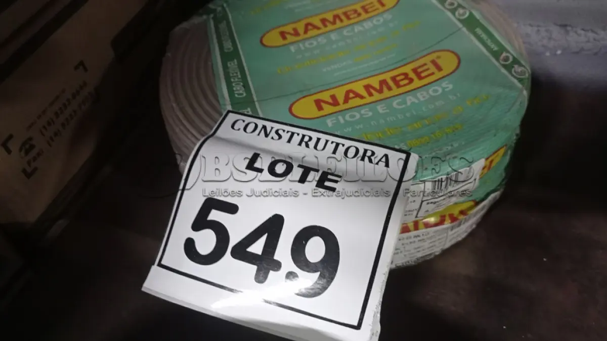 LOTE 549 - 02 ROLOS DE FIO 1X1,5MM ANTI CHAMA 450/750 100 METROS NA COR CINZA. (NO ESTADO) ATENÇÃO! FAZER A VISITAÇÃO ANTES DE ARREMATAR, NÃO SABEMOS SE FUNCIONA, LEILÃO NÃO TEM GARANTIA E NEM DEVOLUÇÃO, SUJEITO A POSSÍVEIS AVARIAS VISÍVEIS/OCULTAS E/OU AUSÊNCIA DE COMPONENTES.