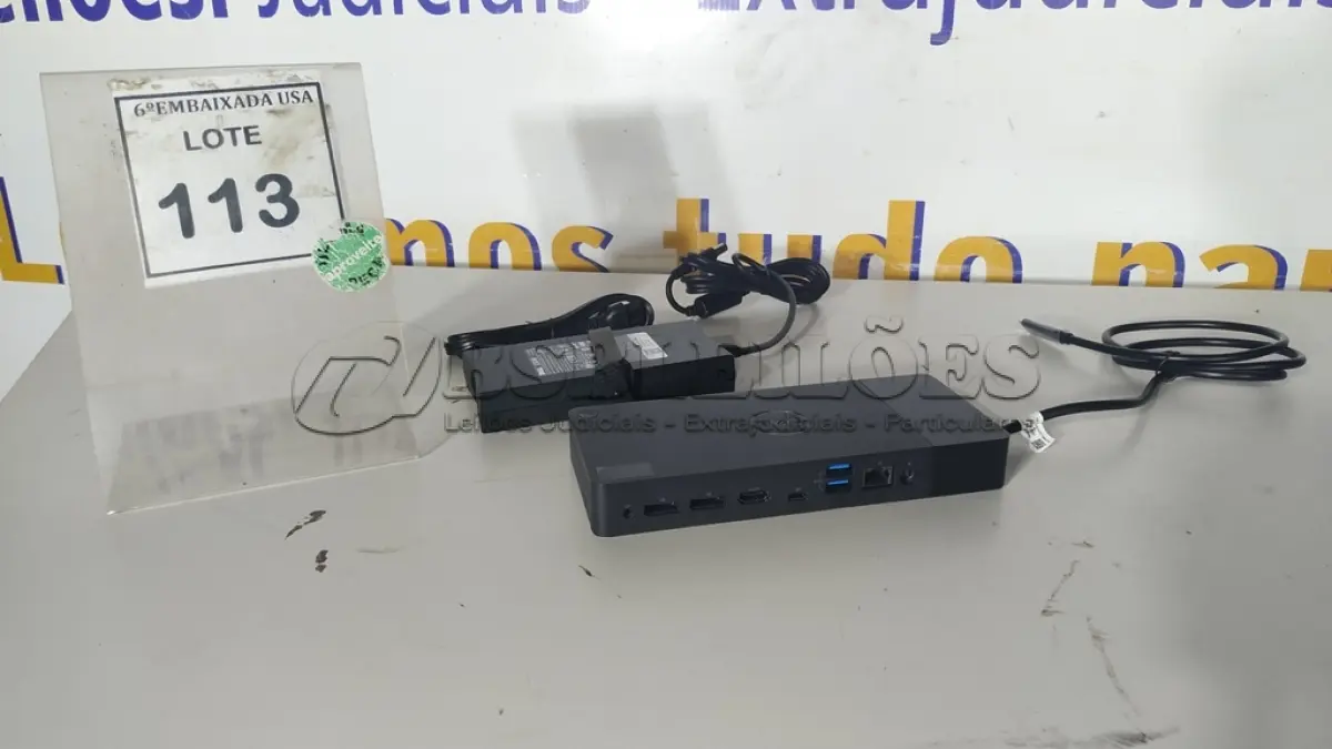 LOTE 113 - 01 DOCKING STATION DELL WD19 (NOVO).(NO ESTADO EM QUE SE ENCONTRA. SUJEITO A AVARIAS OCULTAS/VISÍVEIS.)