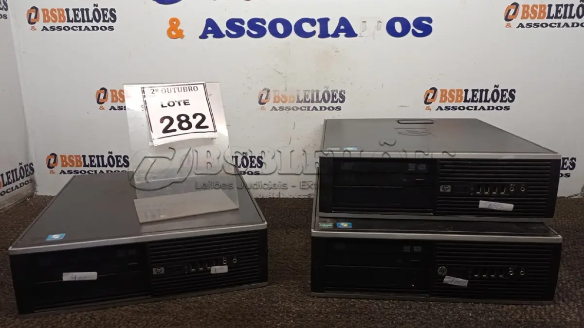 LOTE 282 - 03 CPUS MARCA HP. (NO ESTADO) ATENÇÃO! FAZER A VISITAÇÃO ANTES DE ARREMATAR, NÃO SABEMOS SE FUNCIONA, LEILÃO NÃO TEM GARANTIA E NEM DEVOLUÇÃO, SUJEITO A POSSÍVEIS AVARIAS VISÍVEIS/OCULTAS E/OU AUSÊNCIA DE COMPONENTES.
