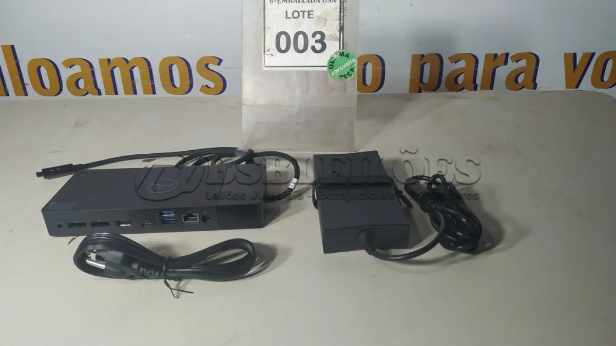 LOTE 003 - 01 DOCKING STATION DELL WD19 (NOVO).(NO ESTADO EM QUE SE ENCONTRA. SUJEITO A AVARIAS OCULTAS/VISÍVEIS.)