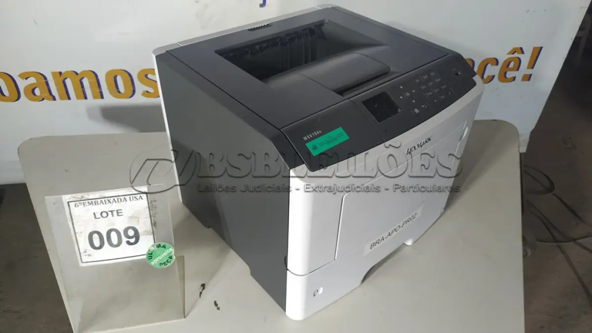 LOTE 009 - 01 IMPRESSORA LEXMARK. (NO ESTADO EM QUE SE ENCONTRA. SUJEITO A AVARIAS OCULTAS/VISÍVEIS.) 3ST414Z
