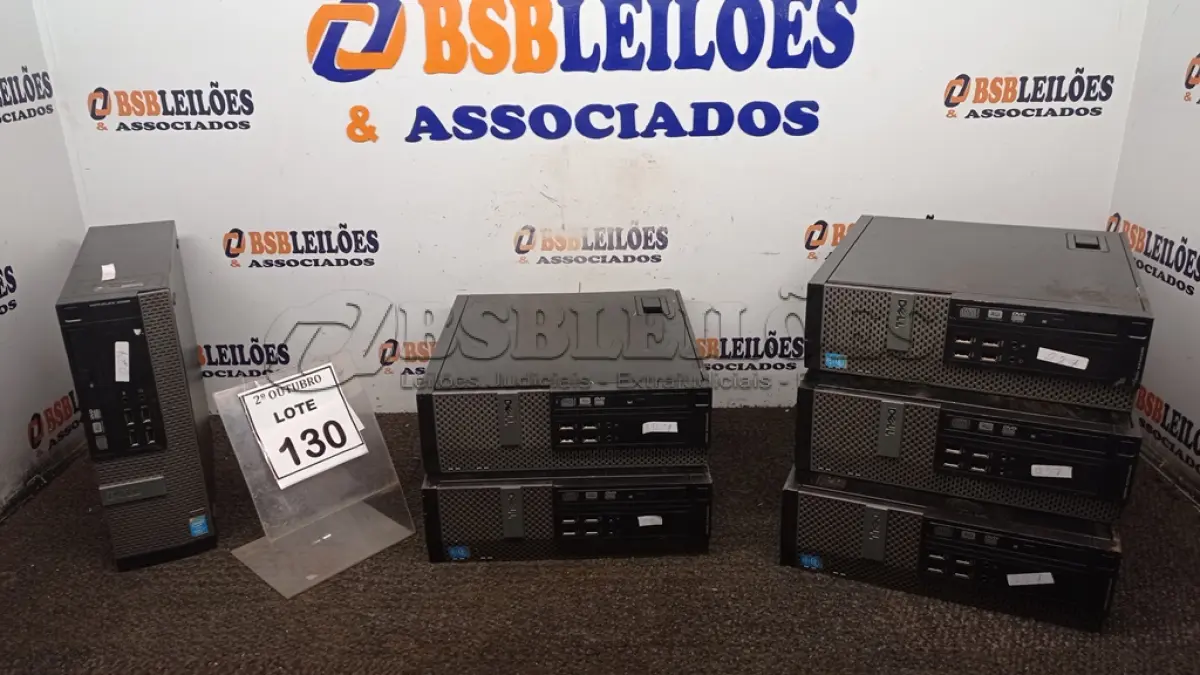 LOTE 130 - 06 CPUS MRCA DELL. (NO ESTADO) ATENÇÃO! FAZER A VISITAÇÃO ANTES DE ARREMATAR, NÃO SABEMOS SE FUNCIONA, LEILÃO NÃO TEM GARANTIA E NEM DEVOLUÇÃO, SUJEITO A POSSÍVEIS AVARIAS VISÍVEIS/OCULTAS E/OU AUSÊNCIA DE COMPONENTES.