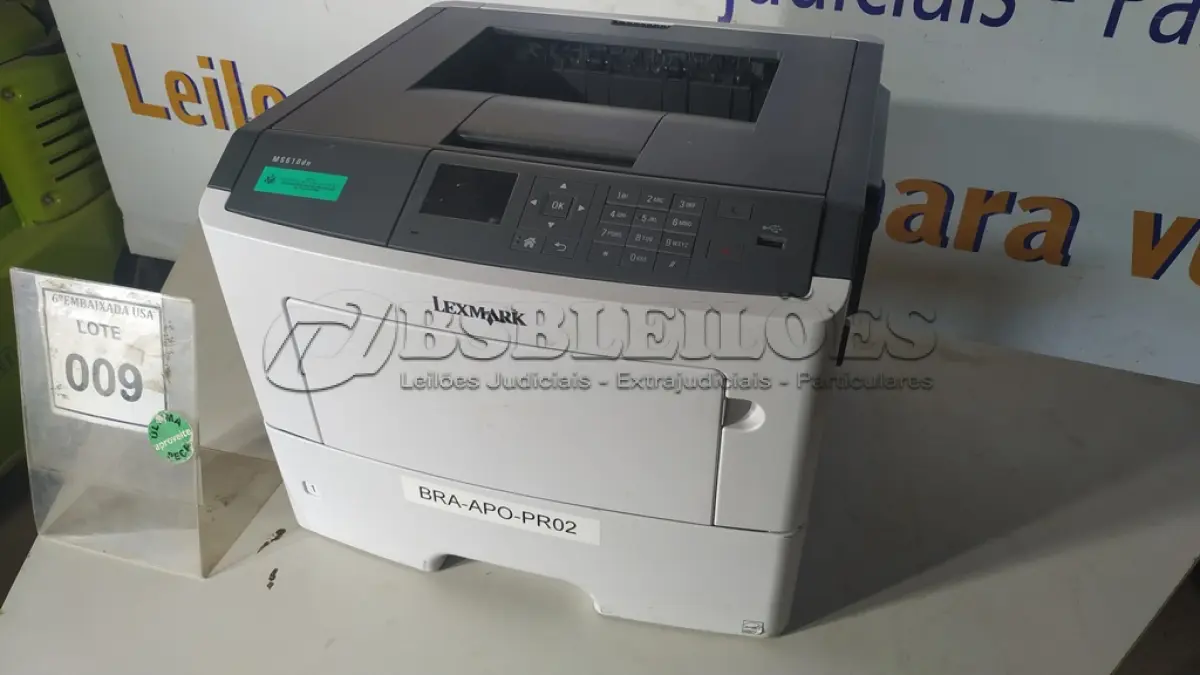 LOTE 009 - 01 IMPRESSORA LEXMARK. (NO ESTADO EM QUE SE ENCONTRA. SUJEITO A AVARIAS OCULTAS/VISÍVEIS.) 3ST414Z