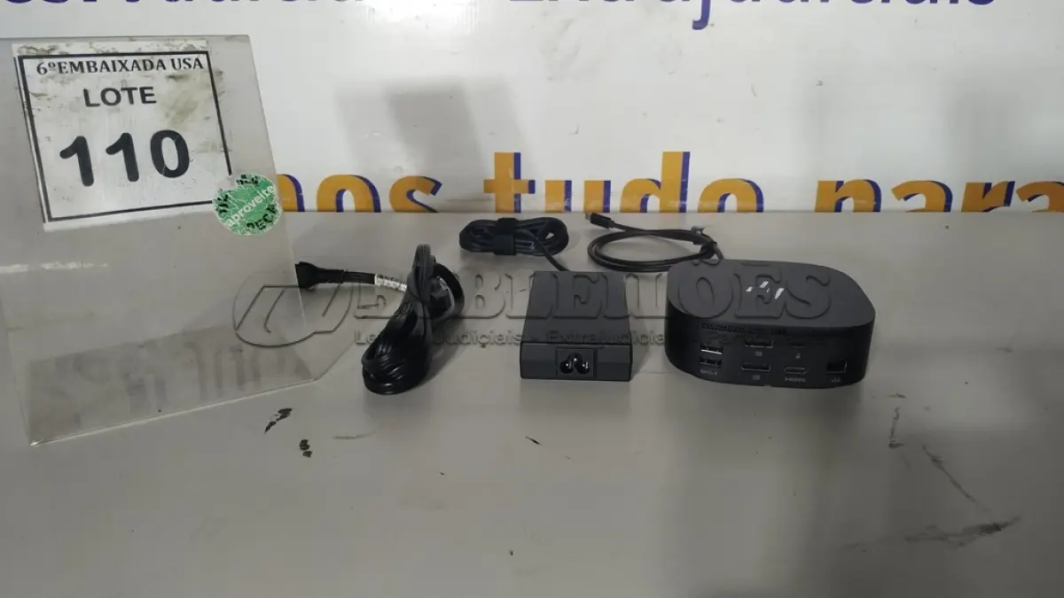 LOTE 110 - 01 DOCKING STATION HP HSN-IX02.(NOVO) (NO ESTADO EM QUE SE ENCONTRA. SUJEITO A AVARIAS OCULTAS/VISÍVEIS.)