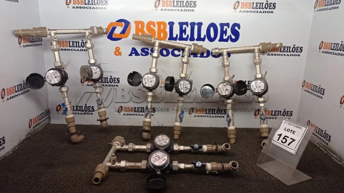 LOTE 157 - 08 HIDRÔMETROS. (NO ESTADO) ATENÇÃO! FAZER A VISITAÇÃO ANTES DE ARREMATAR, NÃO SABEMOS SE FUNCIONA, LEILÃO NÃO TEM GARANTIA E NEM DEVOLUÇÃO, SUJEITO A POSSÍVEIS AVARIAS VISÍVEIS/OCULTAS E/OU AUSÊNCIA DE COMPONENTES.