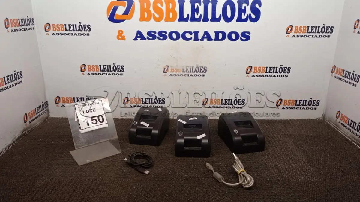 LOTE 150 - 03 IMPRESSORAS DE CUPOM. (NO ESTADO) ATENÇÃO! FAZER A VISITAÇÃO ANTES DE ARREMATAR, NÃO SABEMOS SE FUNCIONA, LEILÃO NÃO TEM GARANTIA E NEM DEVOLUÇÃO, SUJEITO A POSSÍVEIS AVARIAS VISÍVEIS/OCULTAS E/OU AUSÊNCIA DE COMPONENTES.