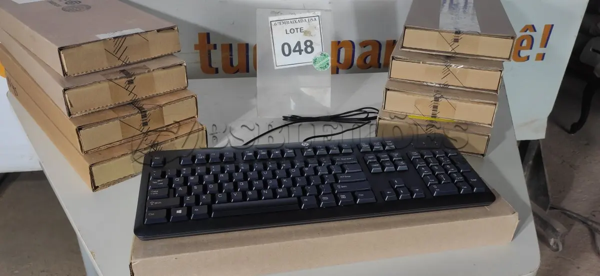 LOTE 048 - 10 TECLADOS DE COMPUTADOR. (NO ESTADO EM QUE SE ENCONTRA. SUJEITO A AVARIAS OCULTAS/VISÍVEIS.)