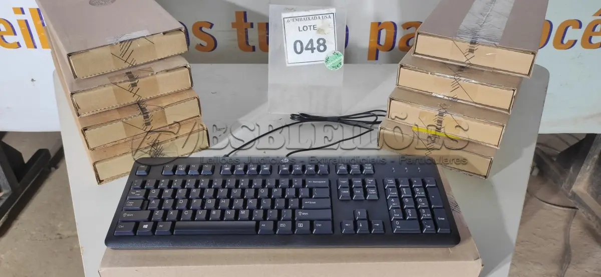 LOTE 048 - 10 TECLADOS DE COMPUTADOR. (NO ESTADO EM QUE SE ENCONTRA. SUJEITO A AVARIAS OCULTAS/VISÍVEIS.)