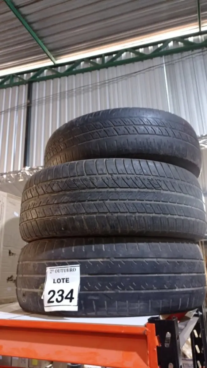 LOTE 234 - 03 PNEUS DE CARRO DE MEDIDAS DIVERSAS. (NO ESTADO) ATENÇÃO! FAZER A VISITAÇÃO ANTES DE ARREMATAR, NÃO SABEMOS SE FUNCIONA, LEILÃO NÃO TEM GARANTIA E NEM DEVOLUÇÃO, SUJEITO A POSSÍVEIS AVARIAS VISÍVEIS/OCULTAS E/OU AUSÊNCIA DE COMPONENTES.