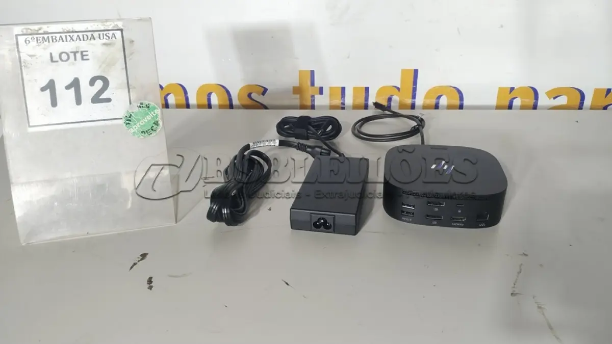 LOTE 112 - 01 DOCKING STATION HP HSN-IX02.(NOVO) (NO ESTADO EM QUE SE ENCONTRA. SUJEITO A AVARIAS OCULTAS/VISÍVEIS.)