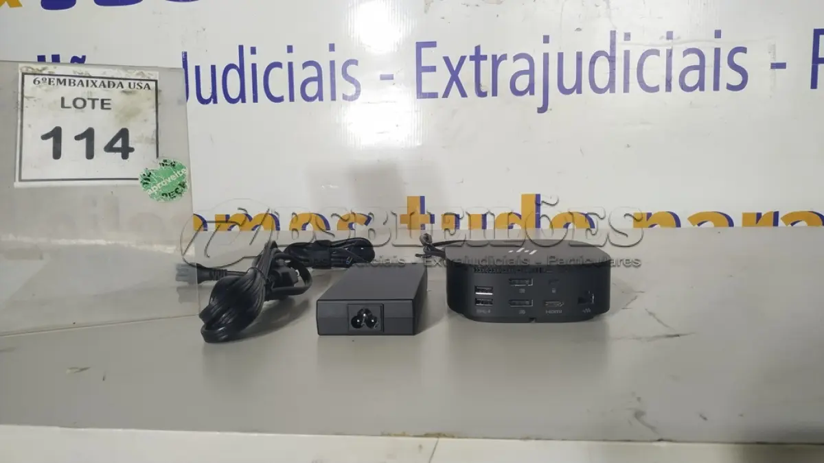LOTE 114 - 01 DOCKING STATION HP HSN-IX02.(NOVO) (NO ESTADO EM QUE SE ENCONTRA. SUJEITO A AVARIAS OCULTAS/VISÍVEIS.)