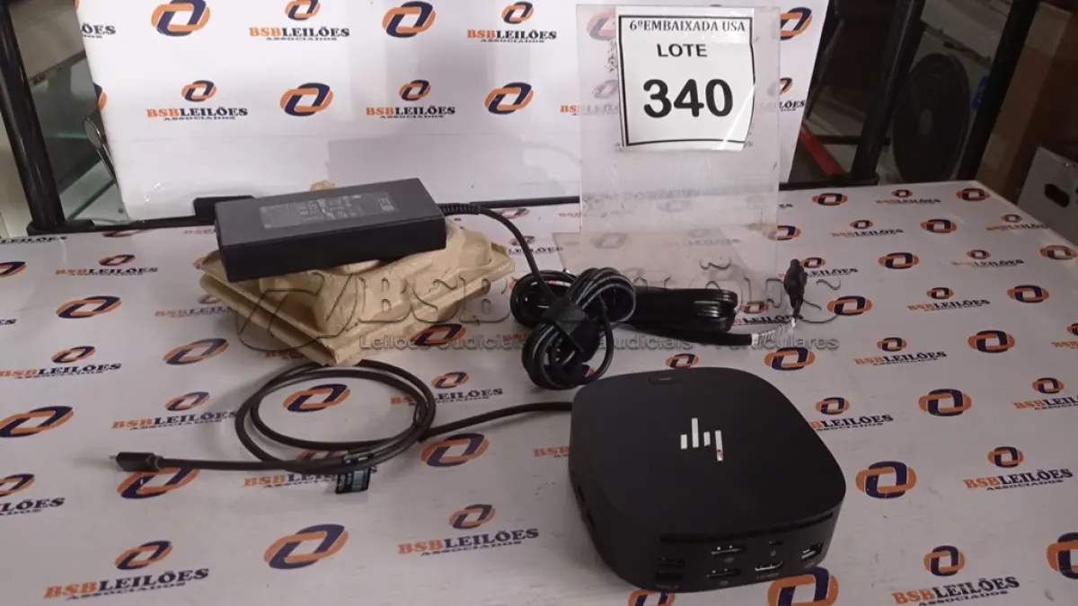 LOTE 340 - 01 DOCKING STATION HP HSN-IX02.(NOVO) (NO ESTADO EM QUE SE ENCONTRA. SUJEITO A AVARIAS OCULTAS/VISÍVEIS.)