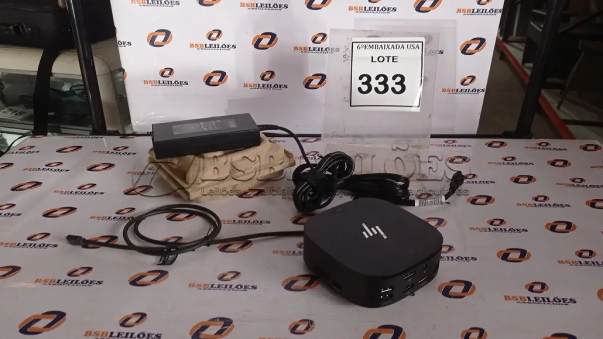 LOTE 333 - 01 DOCKING STATION HP HSN-IX02.(NOVO) (NO ESTADO EM QUE SE ENCONTRA. SUJEITO A AVARIAS OCULTAS/VISÍVEIS.)