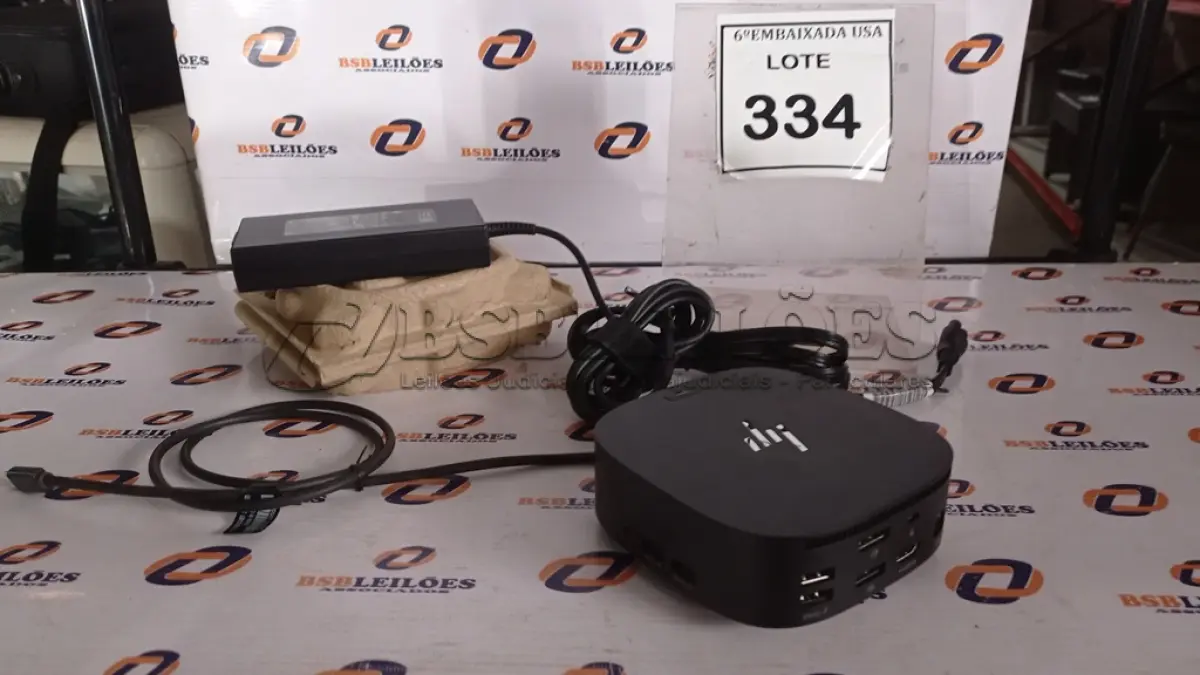 LOTE 334 - 01 DOCKING STATION HP HSN-IX02.(NOVO) (NO ESTADO EM QUE SE ENCONTRA. SUJEITO A AVARIAS OCULTAS/VISÍVEIS.)