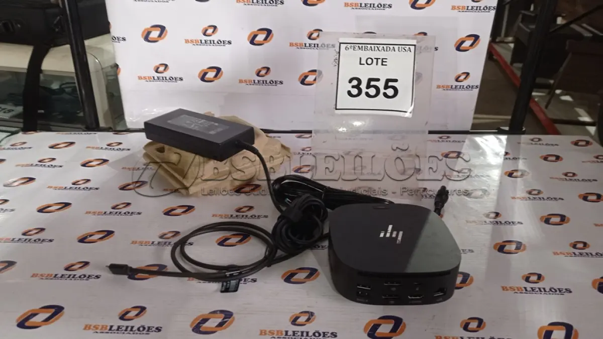 LOTE 355 - 01 DOCKING STATION HP HSN-IX02.(NOVO) (NO ESTADO EM QUE SE ENCONTRA. SUJEITO A AVARIAS OCULTAS/VISÍVEIS.)