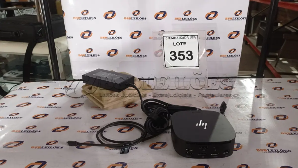 LOTE 353 - 01 DOCKING STATION HP HSN-IX02.(NOVO) (NO ESTADO EM QUE SE ENCONTRA. SUJEITO A AVARIAS OCULTAS/VISÍVEIS.)
