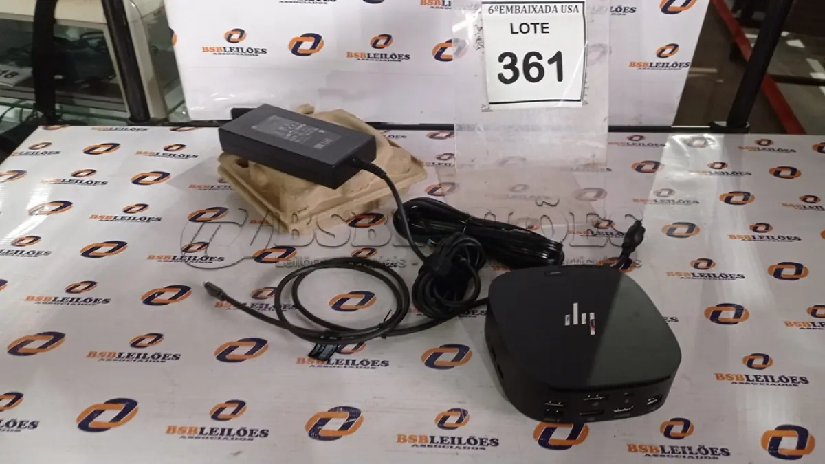 LOTE 361 - 01 DOCKING STATION HP HSN-IX02.(NOVO) (NO ESTADO EM QUE SE ENCONTRA. SUJEITO A AVARIAS OCULTAS/VISÍVEIS.)