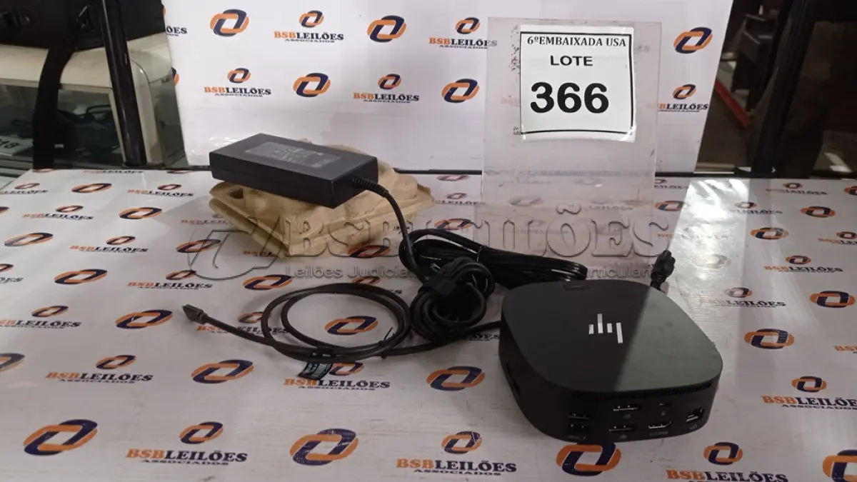 LOTE 366 - 01 DOCKING STATION HP HSN-IX02.(NOVO) (NO ESTADO EM QUE SE ENCONTRA. SUJEITO A AVARIAS OCULTAS/VISÍVEIS.)
