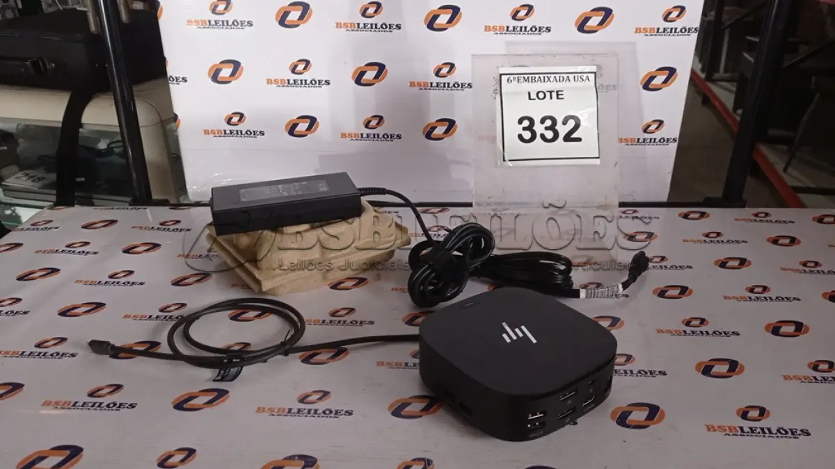 LOTE 332 - 01 DOCKING STATION HP HSN-IX02.(NOVO) (NO ESTADO EM QUE SE ENCONTRA. SUJEITO A AVARIAS OCULTAS/VISÍVEIS.)