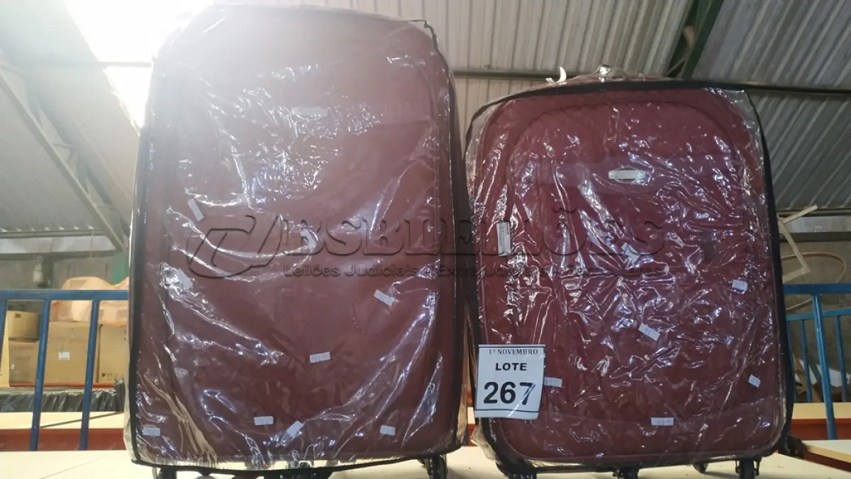 LOTE 267 - 02 MALAS DE VIAGEMCOM RODAS E ALÇA RETRÁTIL MARCA LUXEL. (NO ESTADO) ATENÇÃO! FAZER A VISITAÇÃO ANTES DE ARREMATAR, NÃO SABEMOS SE FUNCIONA, LEILÃO NÃO TEM GARANTIA E NEM DEVOLUÇÃO, SUJEITO A POSSÍVEIS AVARIAS VISÍVEIS/OCULTAS E/OU AUSÊNCIA DE COMPONENTES.