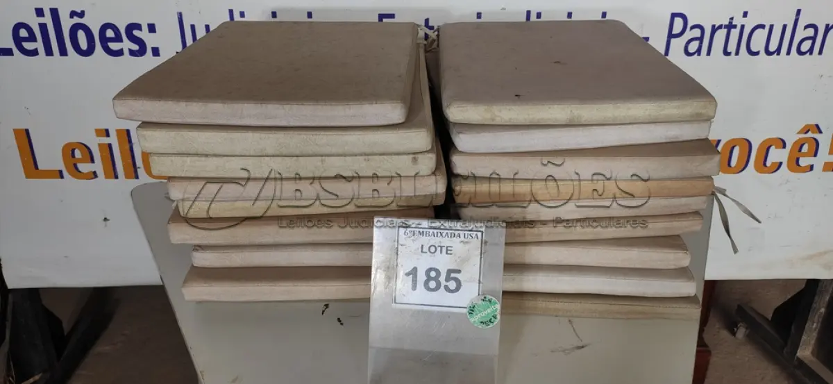 LOTE 185 - 01 LOTE COM ALMOFADAS PARA CADEIRAS DE DIVERSAS CORES E TAMANHOS. (NO ESTADO EM QUE SE ENCONTRA. SUJEITO A AVARIAS OCULTAS/VISÍVEIS.)