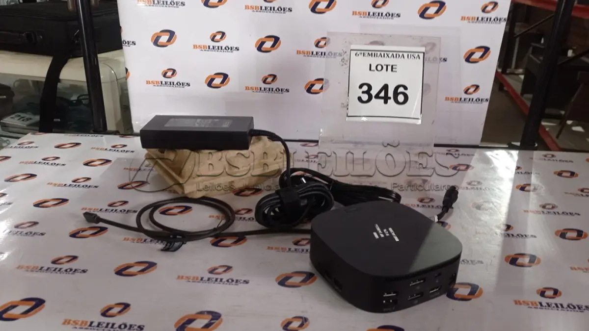 LOTE 346 - 01 DOCKING STATION HP HSN-IX02.(NOVO) (NO ESTADO EM QUE SE ENCONTRA. SUJEITO A AVARIAS OCULTAS/VISÍVEIS.)