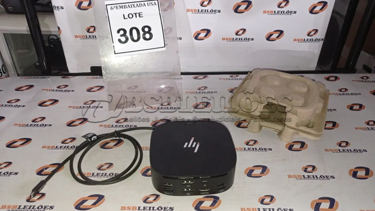 LOTE 308 - 01 DOCKING STATION HP HSN-IX02.(NOVO) (NO ESTADO EM QUE SE ENCONTRA. SUJEITO A AVARIAS OCULTAS/VISÍVEIS.)