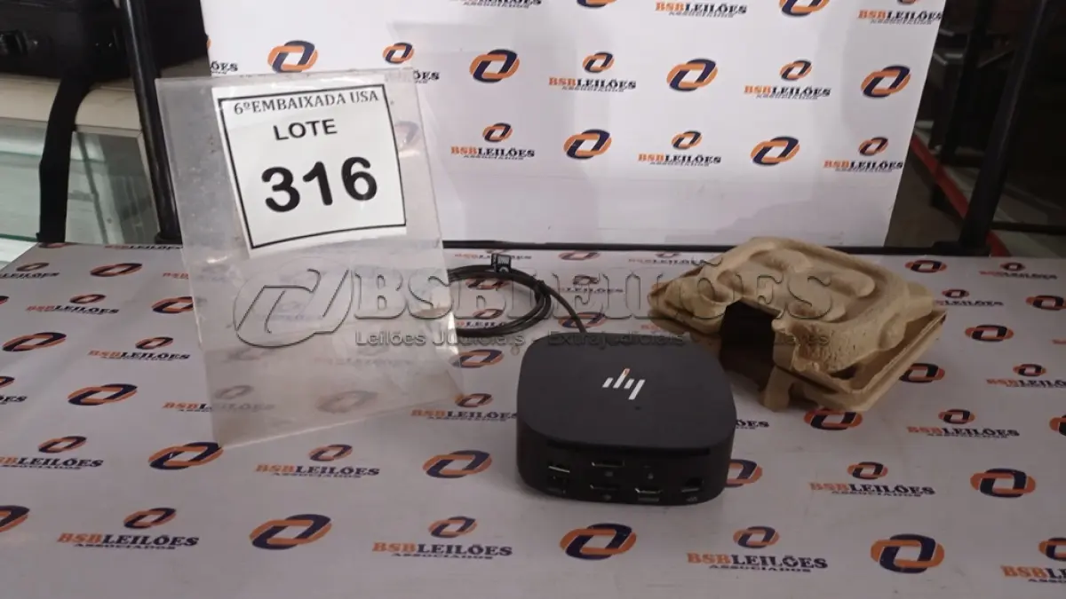 LOTE 316 - 01 DOCKING STATION HP HSN-IX02.(NOVO) (NO ESTADO EM QUE SE ENCONTRA. SUJEITO A AVARIAS OCULTAS/VISÍVEIS.)