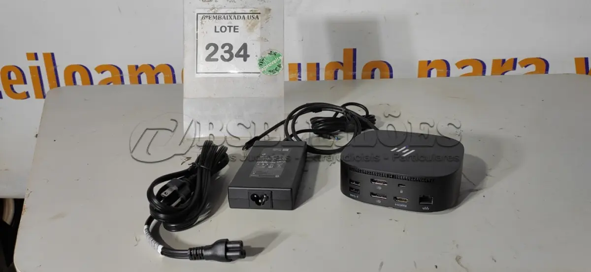 LOTE 234 - 01 DOCKING STATION HP HSN-IX02. (NOVO) (NO ESTADO EM QUE SE ENCONTRA. SUJEITO A AVARIAS OCULTAS/VISÍVEIS.)
