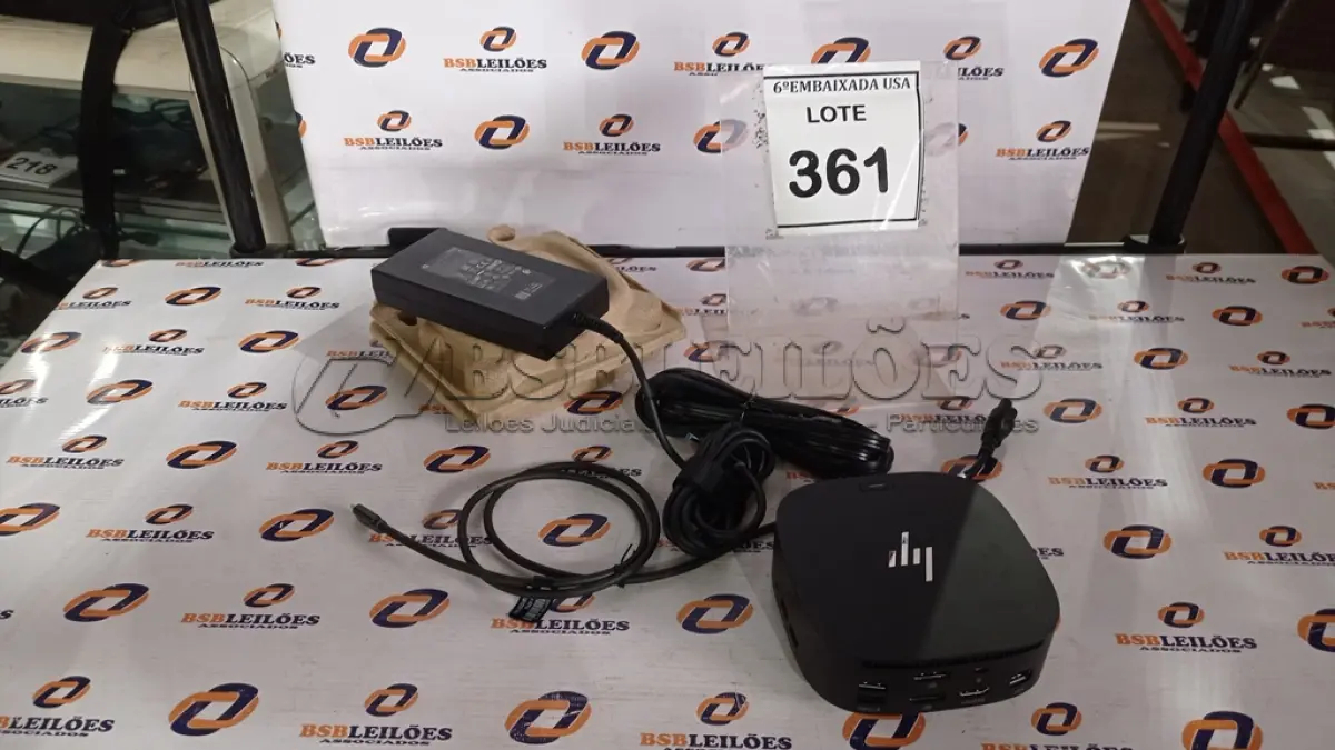 LOTE 361 - 01 DOCKING STATION HP HSN-IX02.(NOVO) (NO ESTADO EM QUE SE ENCONTRA. SUJEITO A AVARIAS OCULTAS/VISÍVEIS.)