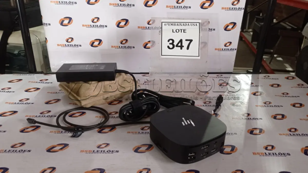 LOTE 347 - 01 DOCKING STATION HP HSN-IX02.(NOVO) (NO ESTADO EM QUE SE ENCONTRA. SUJEITO A AVARIAS OCULTAS/VISÍVEIS.)
