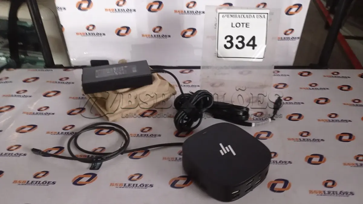 LOTE 334 - 01 DOCKING STATION HP HSN-IX02.(NOVO) (NO ESTADO EM QUE SE ENCONTRA. SUJEITO A AVARIAS OCULTAS/VISÍVEIS.)