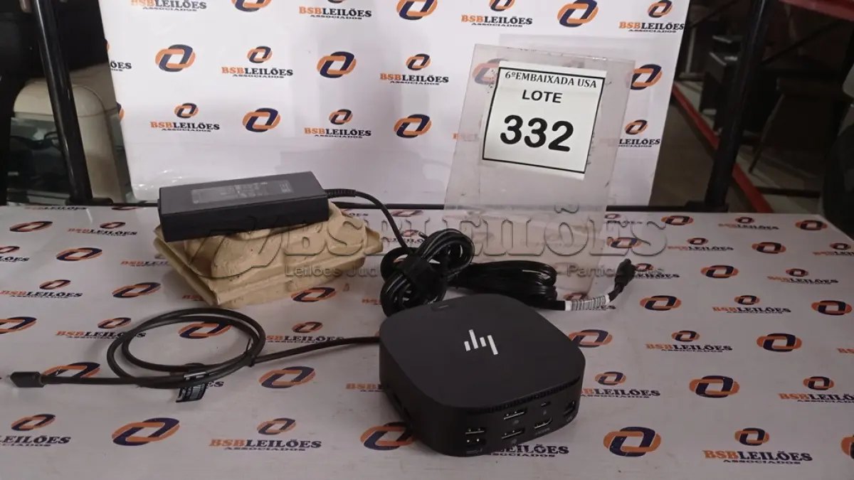 LOTE 332 - 01 DOCKING STATION HP HSN-IX02.(NOVO) (NO ESTADO EM QUE SE ENCONTRA. SUJEITO A AVARIAS OCULTAS/VISÍVEIS.)