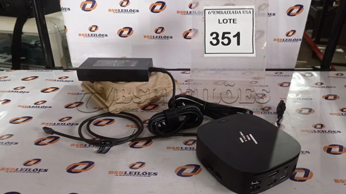 LOTE 351 - 01 DOCKING STATION HP HSN-IX02.(NOVO) (NO ESTADO EM QUE SE ENCONTRA. SUJEITO A AVARIAS OCULTAS/VISÍVEIS.)