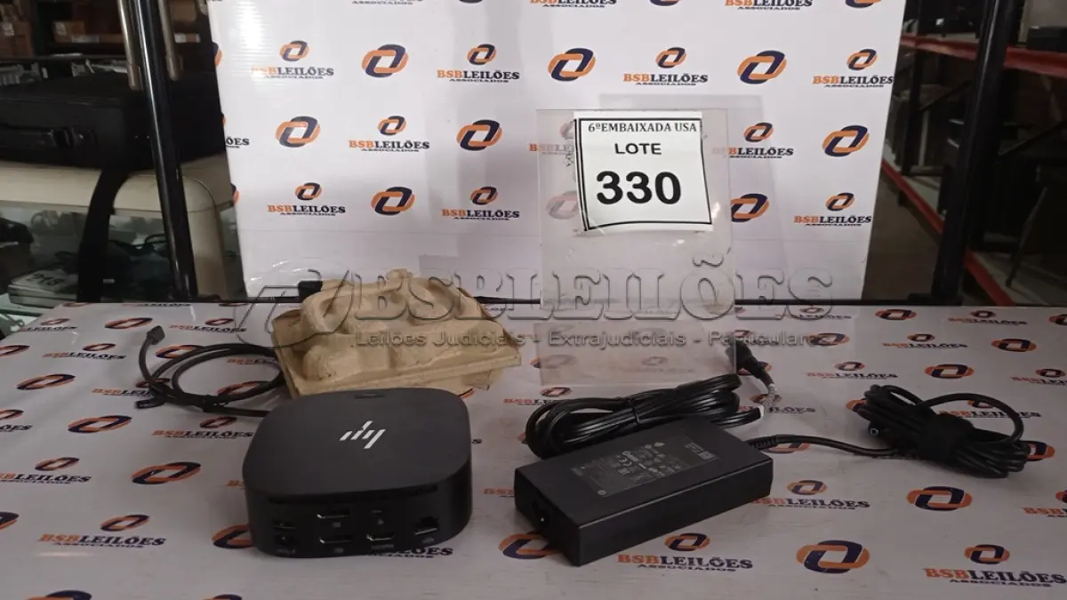 LOTE 330 - 01 DOCKING STATION HP HSN-IX02.(NOVO) (NO ESTADO EM QUE SE ENCONTRA. SUJEITO A AVARIAS OCULTAS/VISÍVEIS.)