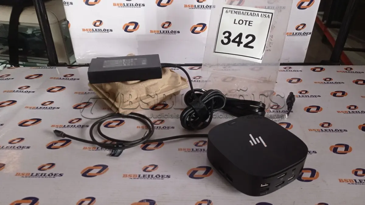 LOTE 342 - 01 DOCKING STATION HP HSN-IX02.(NOVO) (NO ESTADO EM QUE SE ENCONTRA. SUJEITO A AVARIAS OCULTAS/VISÍVEIS.)