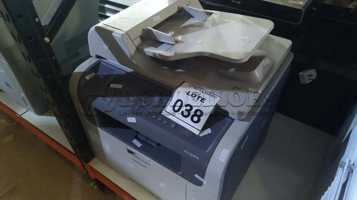 LOTE 038 - 01 IMPRESSORA MULTIFUNCIONAL MODELO SCX-5635FN MARCA SAMSUNG. (NO ESTADO) ATENÇÃO! FAZER A VISITAÇÃO ANTES DE ARREMATAR, NÃO SABEMOS SE FUNCIONA, LEILÃO NÃO TEM GARANTIA E NEM DEVOLUÇÃO, SUJEITO A POSSÍVEIS AVARIAS VISÍVEIS/OCULTAS E/OU AUSÊNCIA DE COMPONENTES.