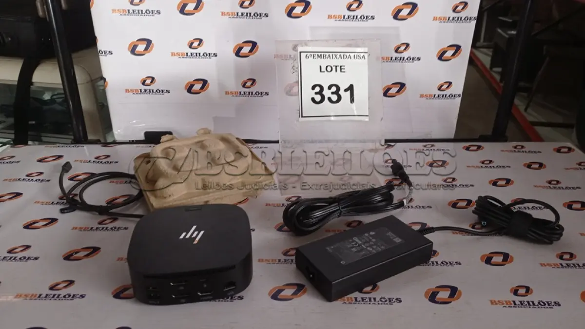 LOTE 331 - 01 DOCKING STATION HP HSN-IX02.(NOVO) (NO ESTADO EM QUE SE ENCONTRA. SUJEITO A AVARIAS OCULTAS/VISÍVEIS.)