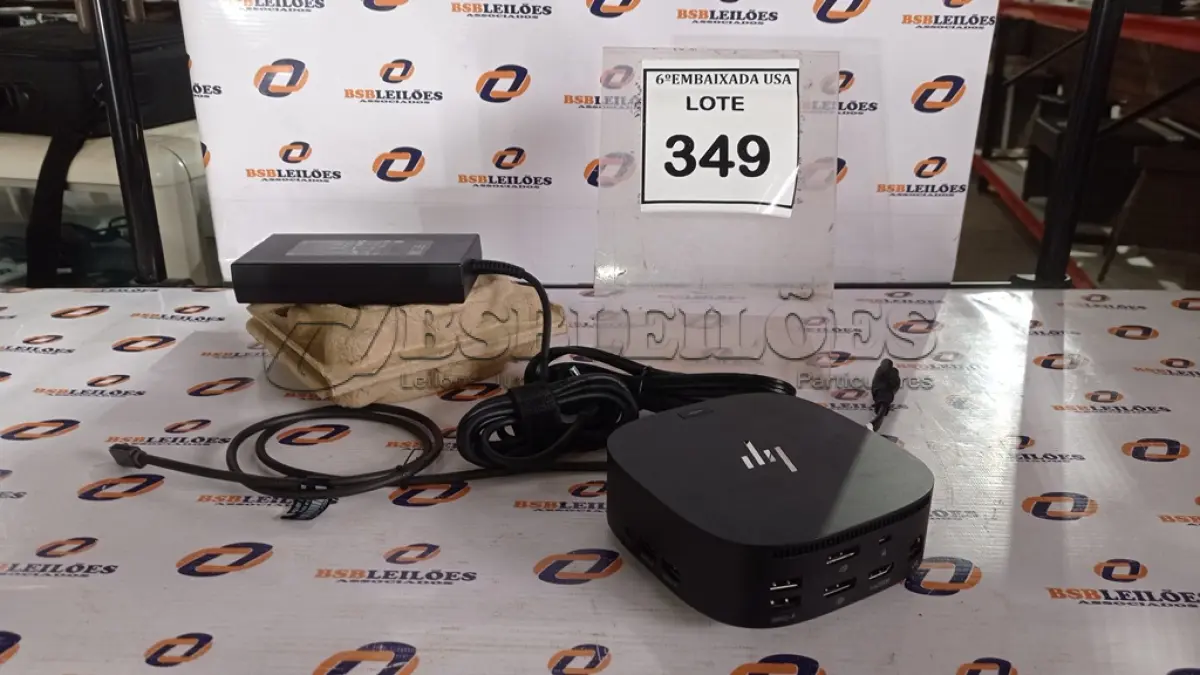 LOTE 349 - 01 DOCKING STATION HP HSN-IX02.(NOVO) (NO ESTADO EM QUE SE ENCONTRA. SUJEITO A AVARIAS OCULTAS/VISÍVEIS.)