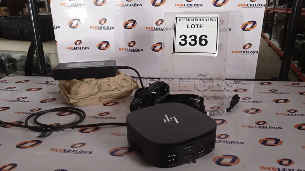 LOTE 336 - 01 DOCKING STATION HP HSN-IX02.(NOVO) (NO ESTADO EM QUE SE ENCONTRA. SUJEITO A AVARIAS OCULTAS/VISÍVEIS.)