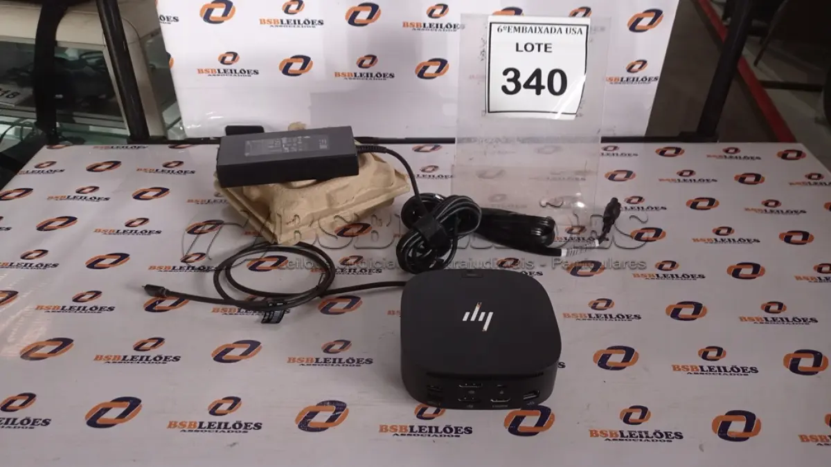 LOTE 340 - 01 DOCKING STATION HP HSN-IX02.(NOVO) (NO ESTADO EM QUE SE ENCONTRA. SUJEITO A AVARIAS OCULTAS/VISÍVEIS.)